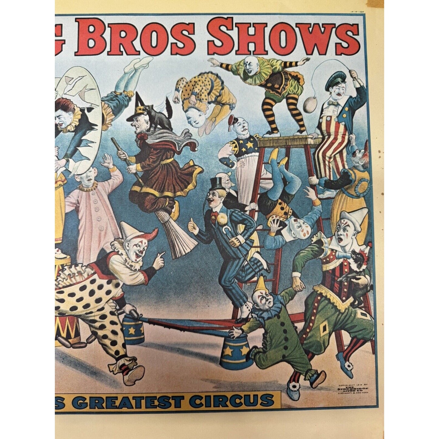 1914 Original Flyer The Ringling Bros Shows The World’s Greatest Circus Litho