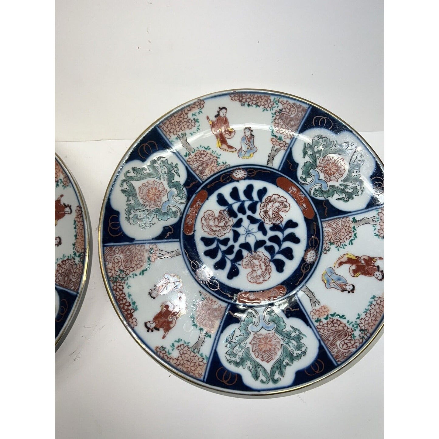 Vintage Imari Japanese Porcelain Plates Set Of 2