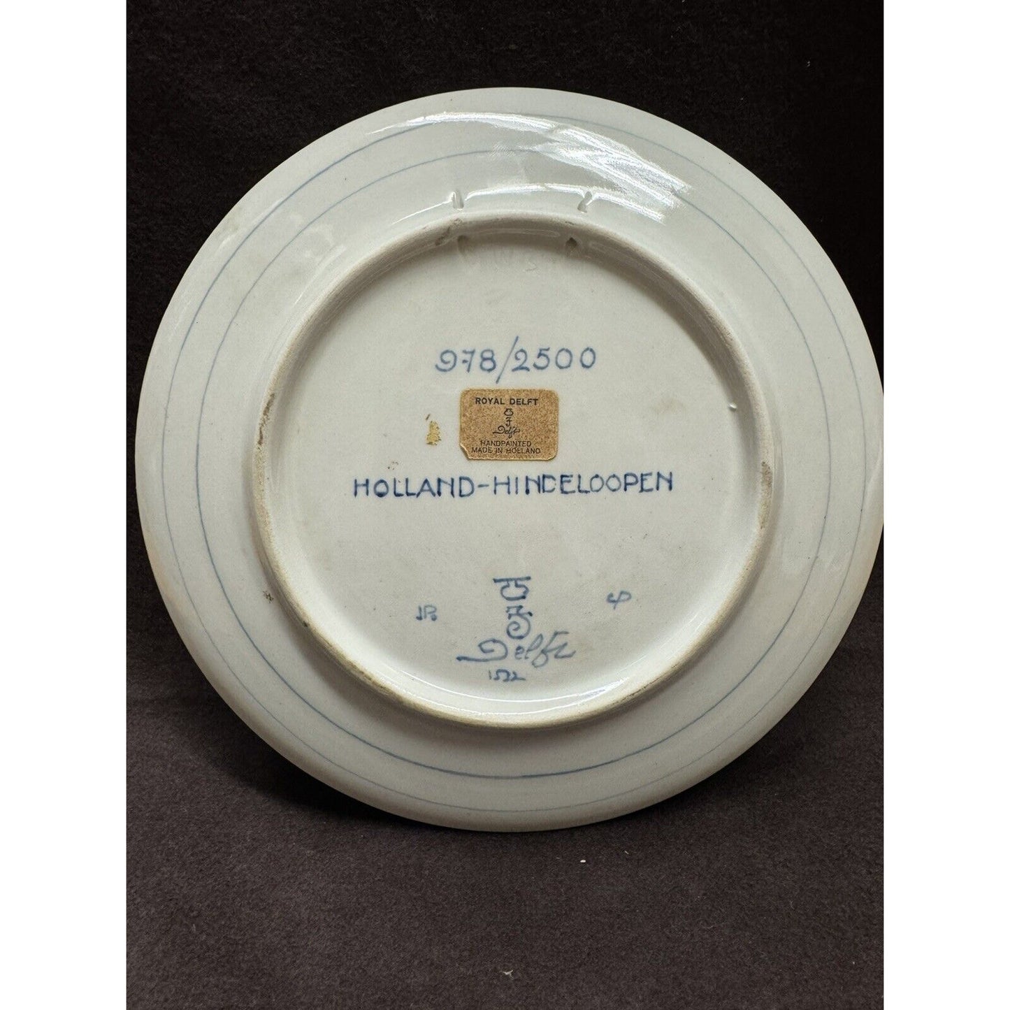 Royal Delft 1972 Fathers & Mothers Day Plates Hand Painted