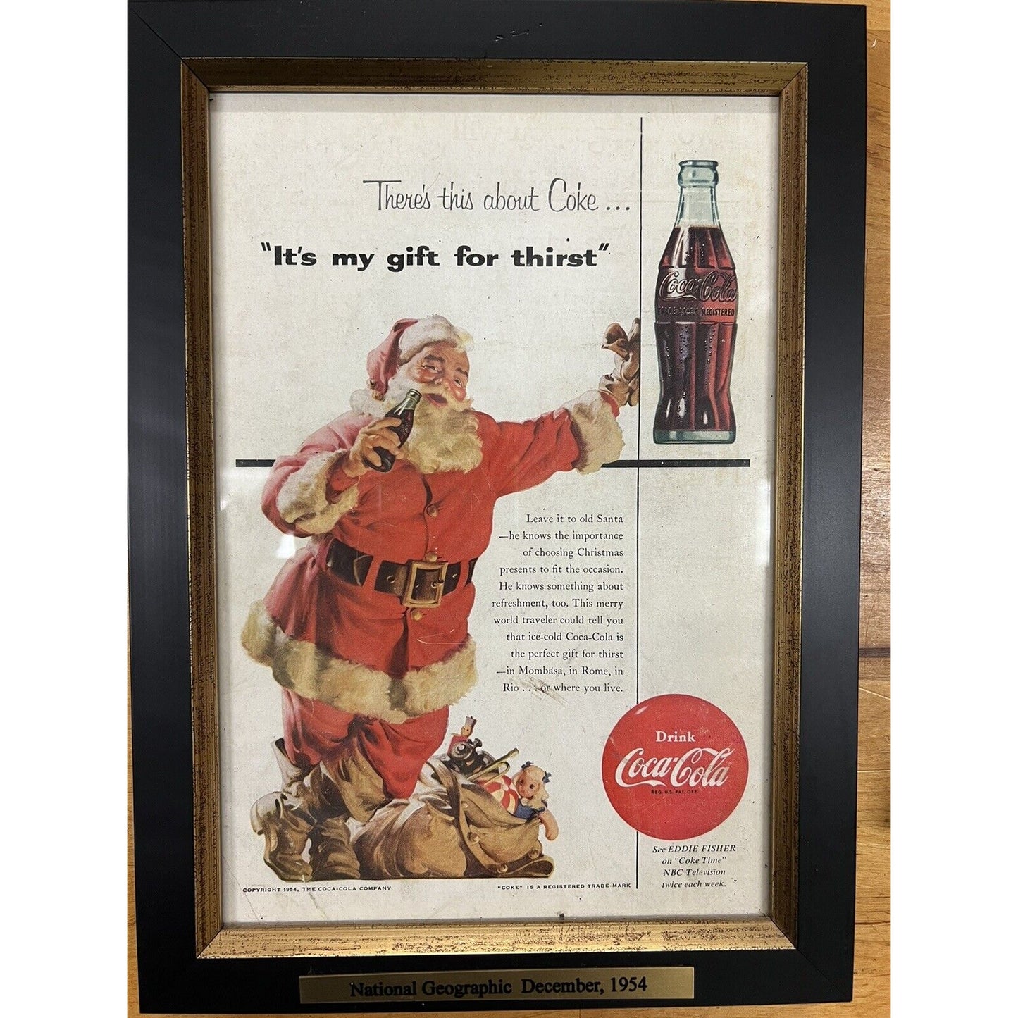 Vintage National Grographic Coca Cola Advertising Print 1954