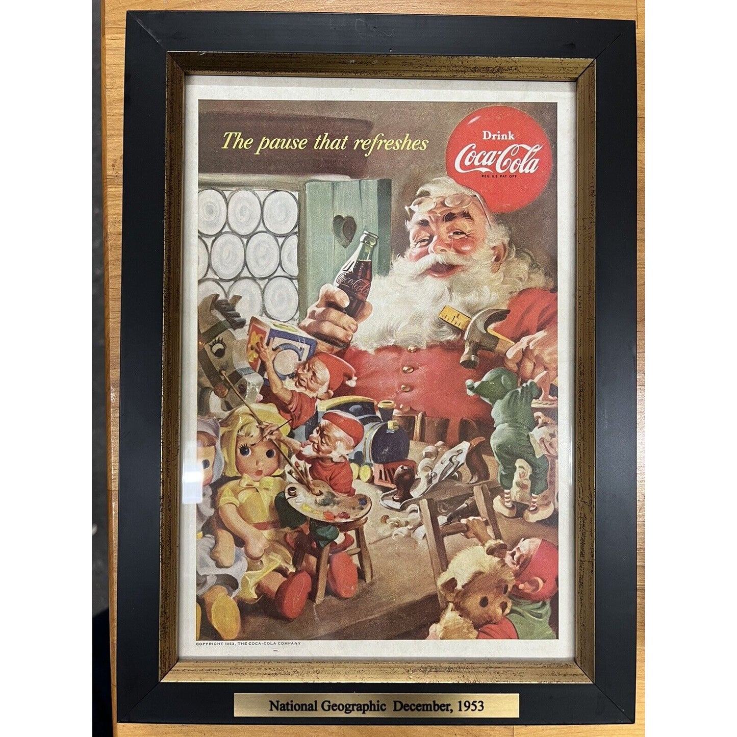 Vintage National Geographic Holiday Coca Cola advertisement 1953