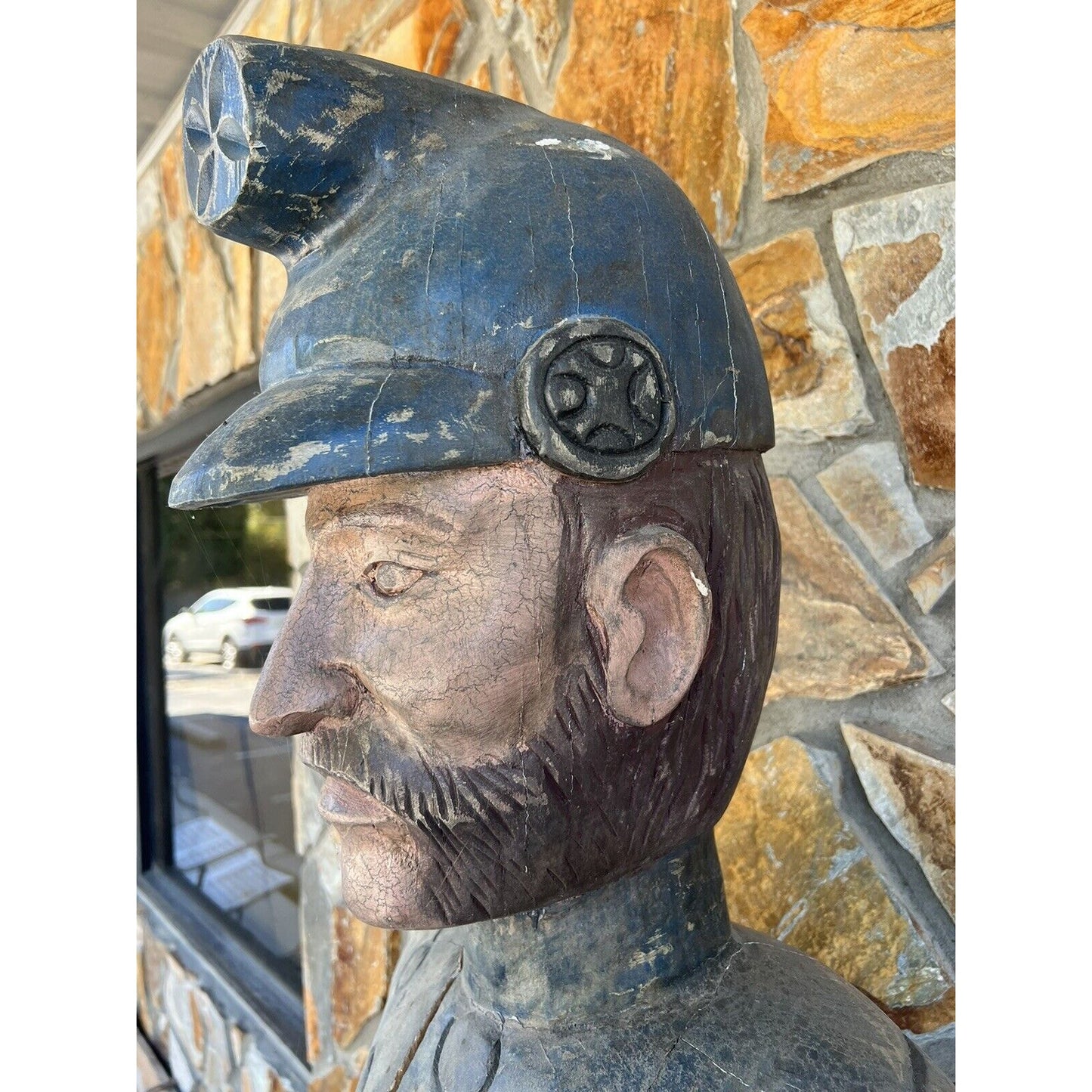 6’ tall Antique/Vintage Wooden Soldier Cigar Statue