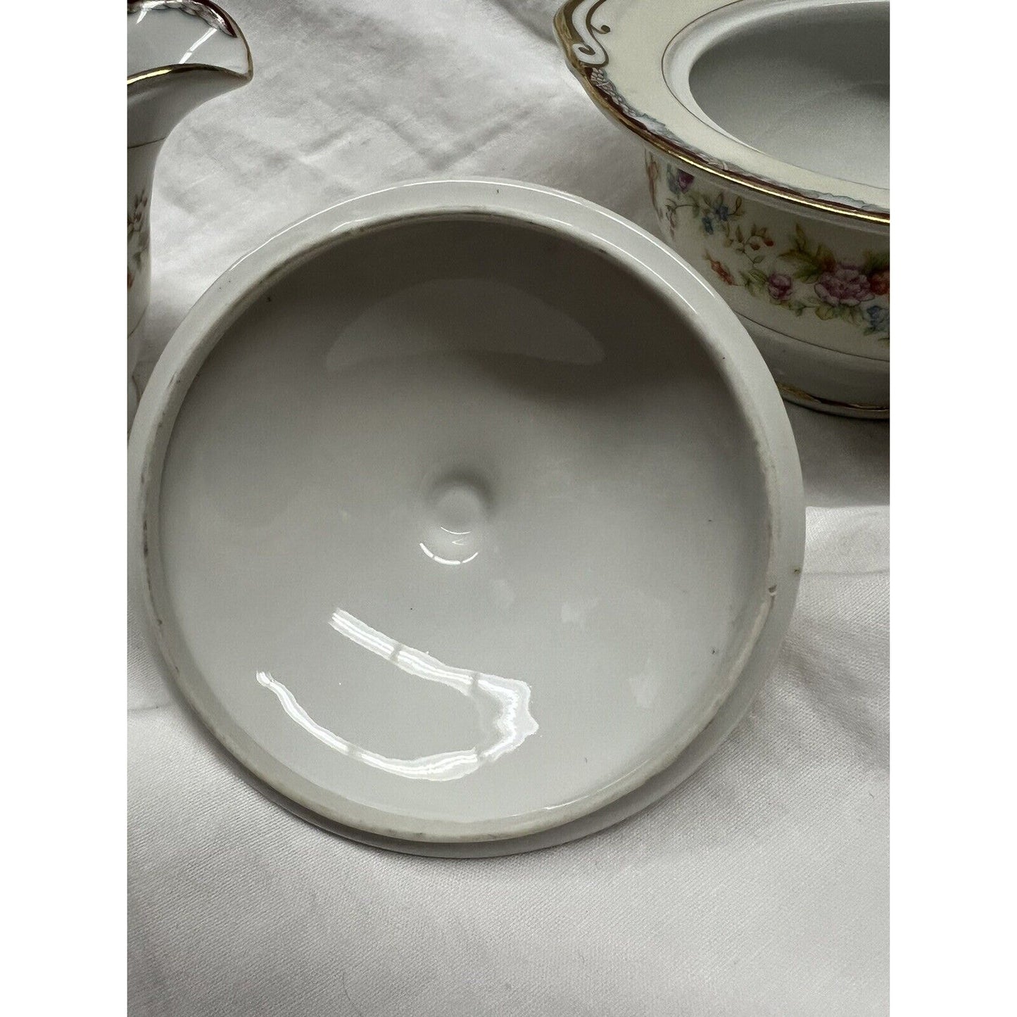 National China Jeanine Pattern Cream & Sugar Bowls W/ Lid