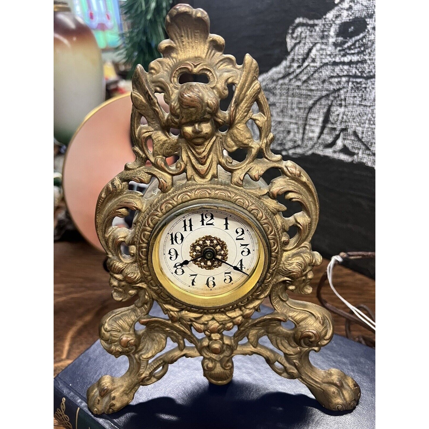 Antique Victorian Westclox Chreub & Griffin Mantel Clock Circa 1908