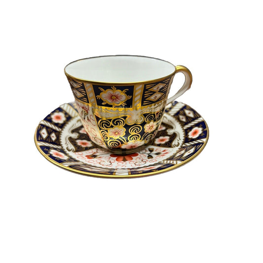 Royal Crown Derby Imari Tea Cup and Saucer, Vintage Bone China, 2451 Pattern