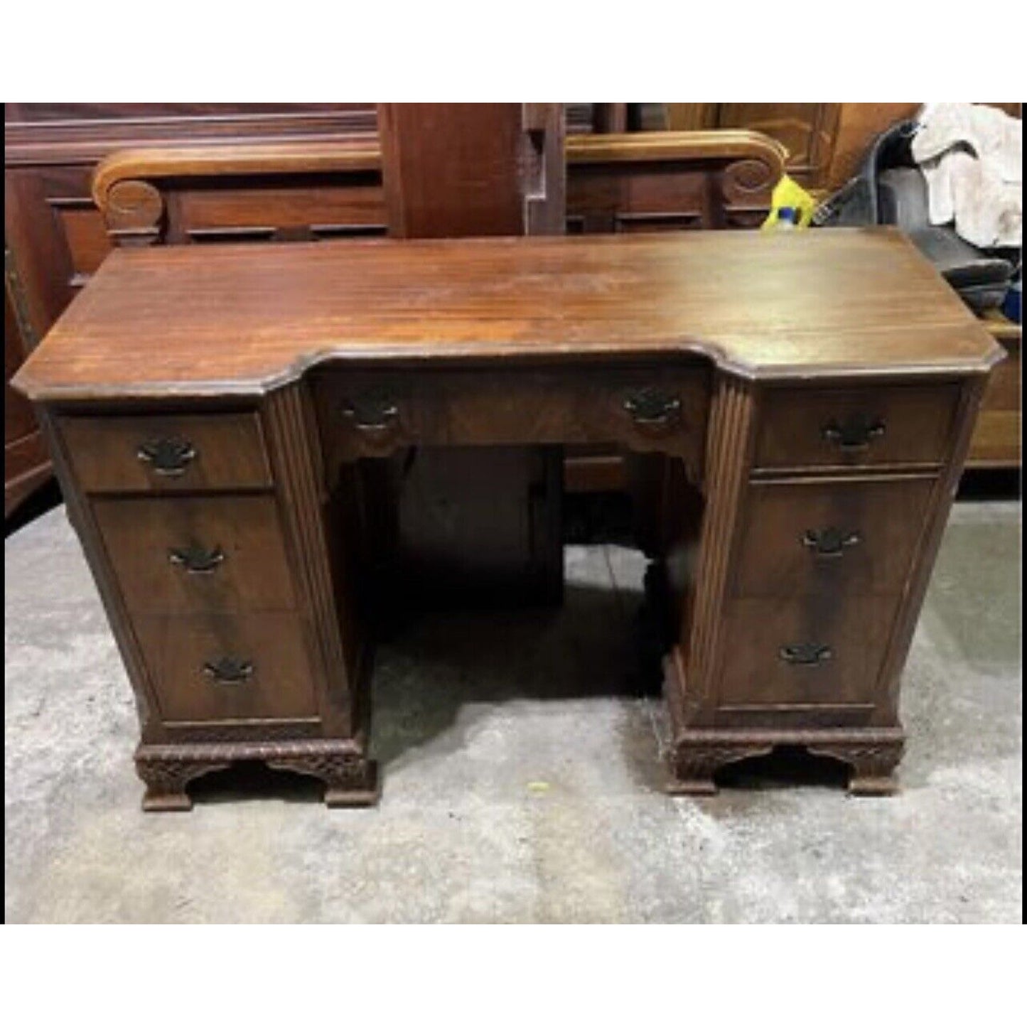 Antique Art nouveau deco Style Kneehole Desk/ Vanity. 1930’s