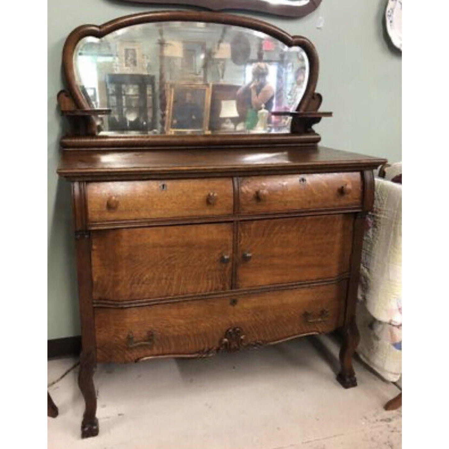 Victorian Server with Beveled Mirror