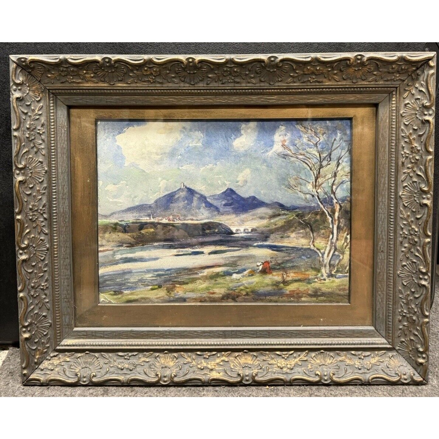 Original Landscape Watercolor Painting Signed T.W. Morley (1859-1925)Framed