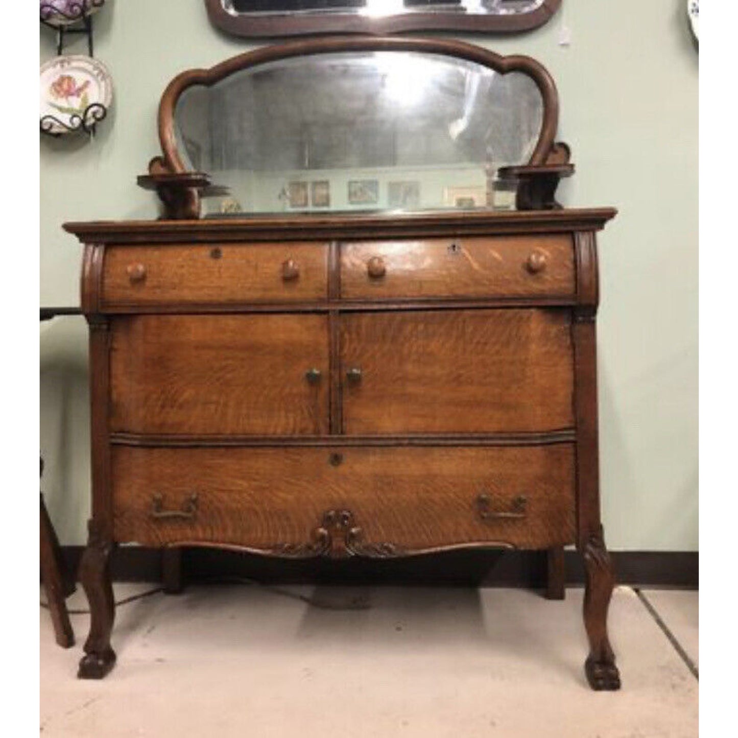 Victorian Server with Beveled Mirror