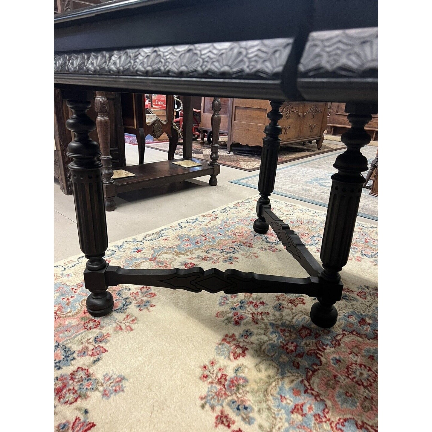 Antique Heavy Carved Dining Table