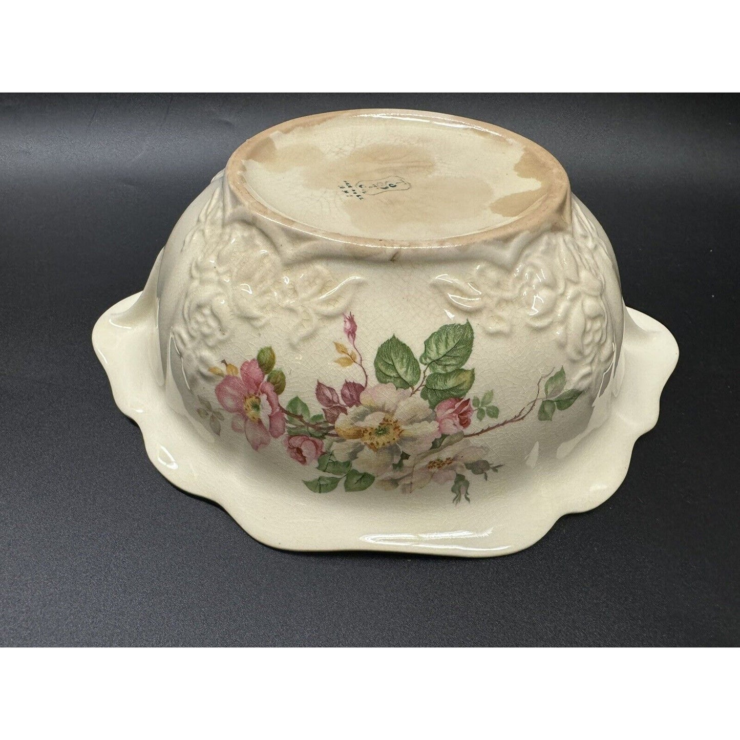 Vintage Taylor Smith Taylor China Covered Bowl With Lid Pink Flowers