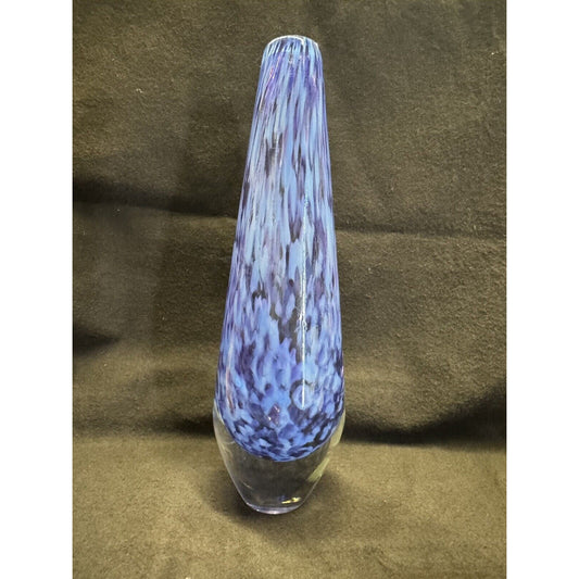 Vintage 9” Hand Blown Single Bud Vase Purple Colors