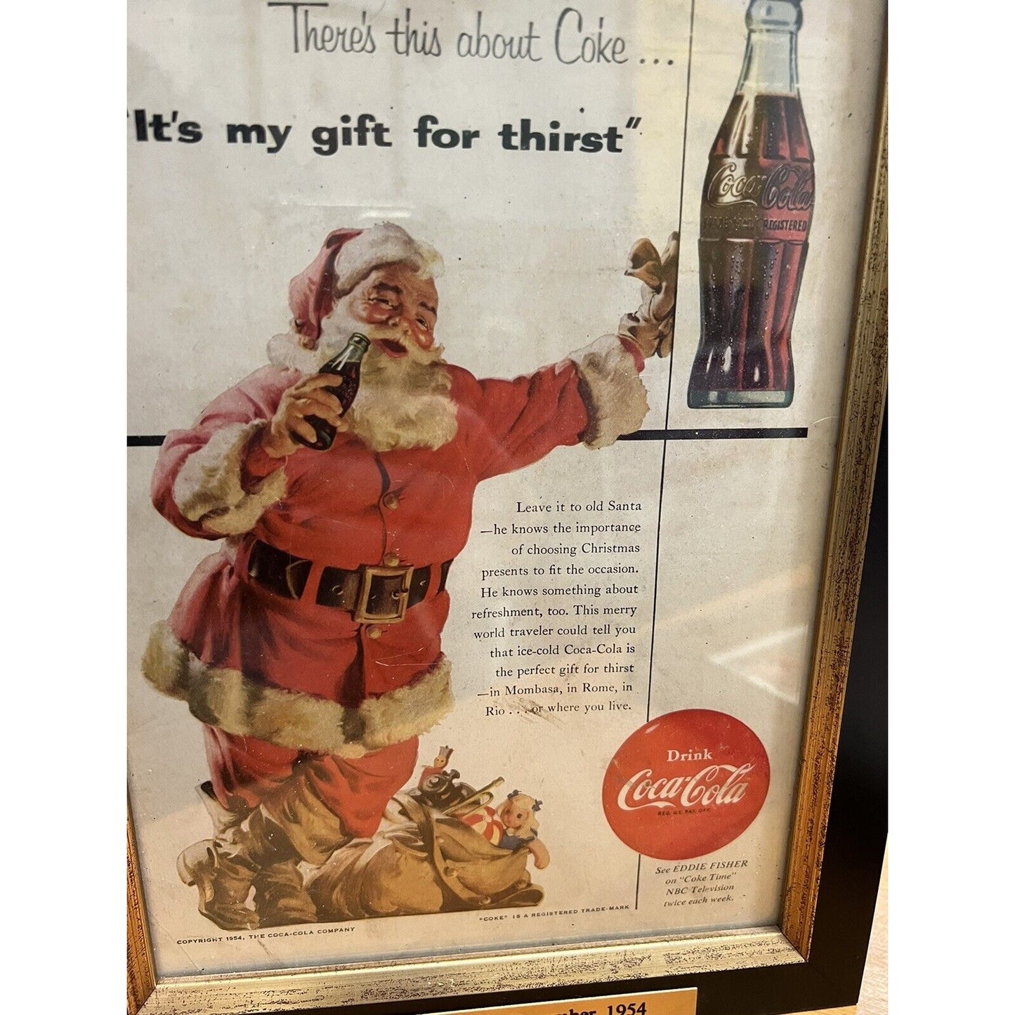 Vintage National Grographic Coca Cola Advertising Print 1954