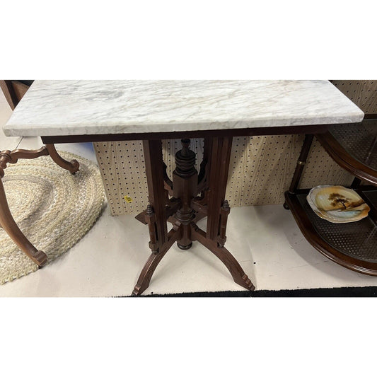 Antique Eastlake Style Victorian Marble Top Parlor Table