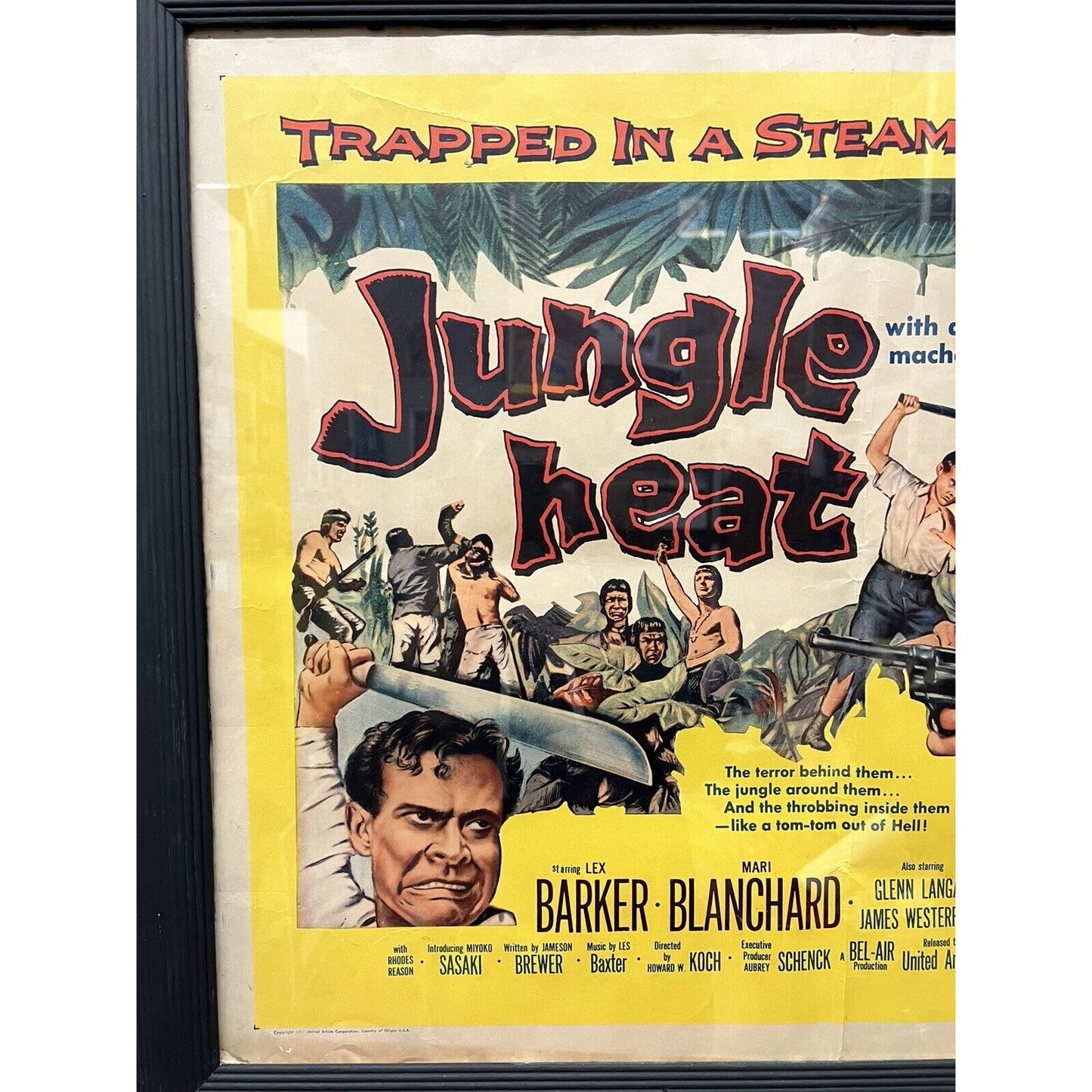 Vintage Movie Poster Jungle Heat 1957 Framed Authentic 1950s Hollywood