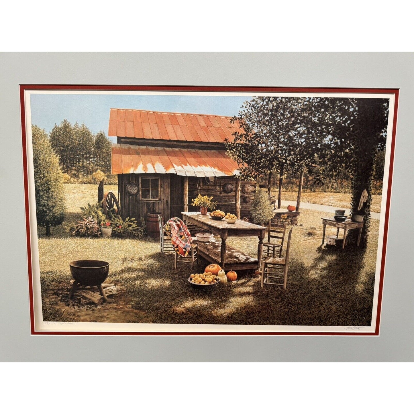 Hazel’s Cabin Limited Edition Print By Mel Steele 613/1000 Framed And Matted