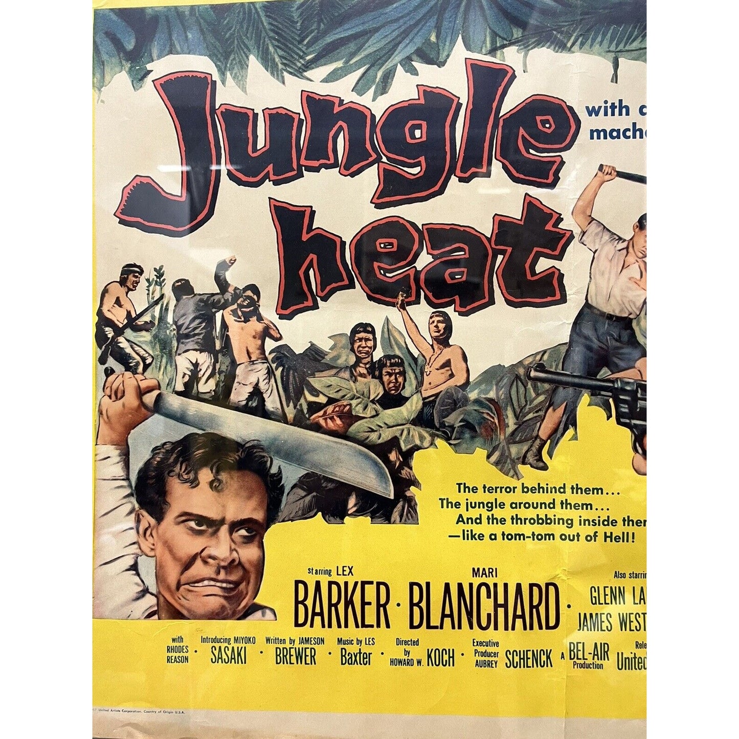 Vintage Movie Poster Jungle Heat 1957 Framed Authentic 1950s Hollywood