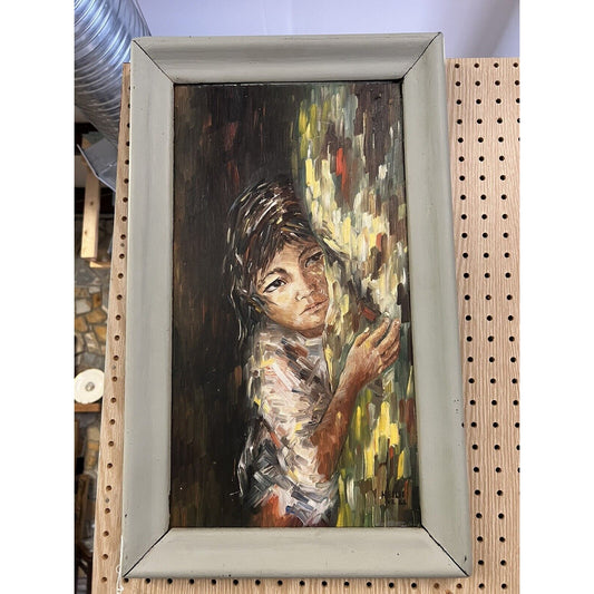 Original Oil On Board Impressionist Style Portrait Of Yang Gui By Heidi 12 66