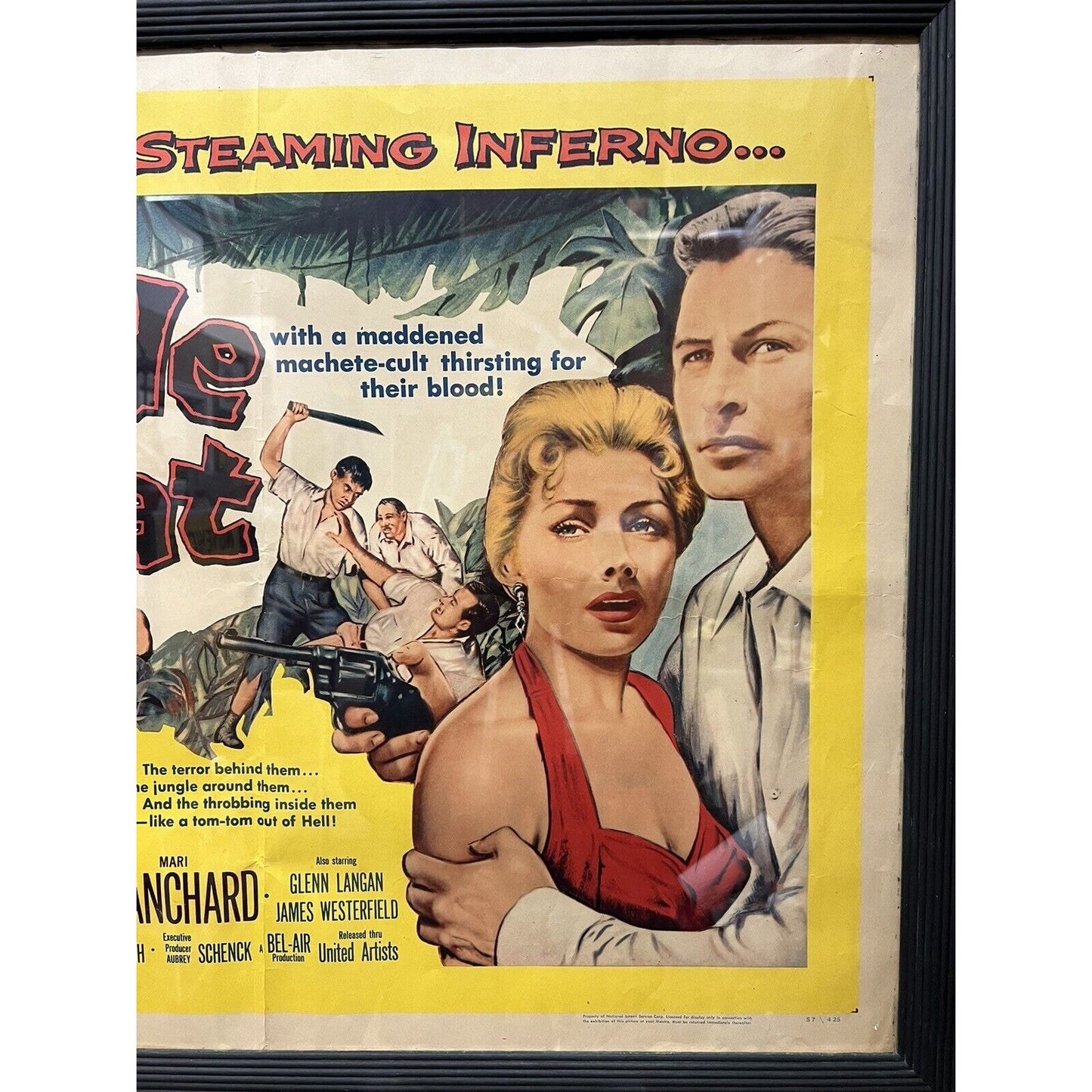 Vintage Movie Poster Jungle Heat 1957 Framed Authentic 1950s Hollywood