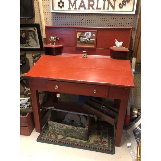 antique vanity/ drafting/ art - table/ desk. sloped-top.