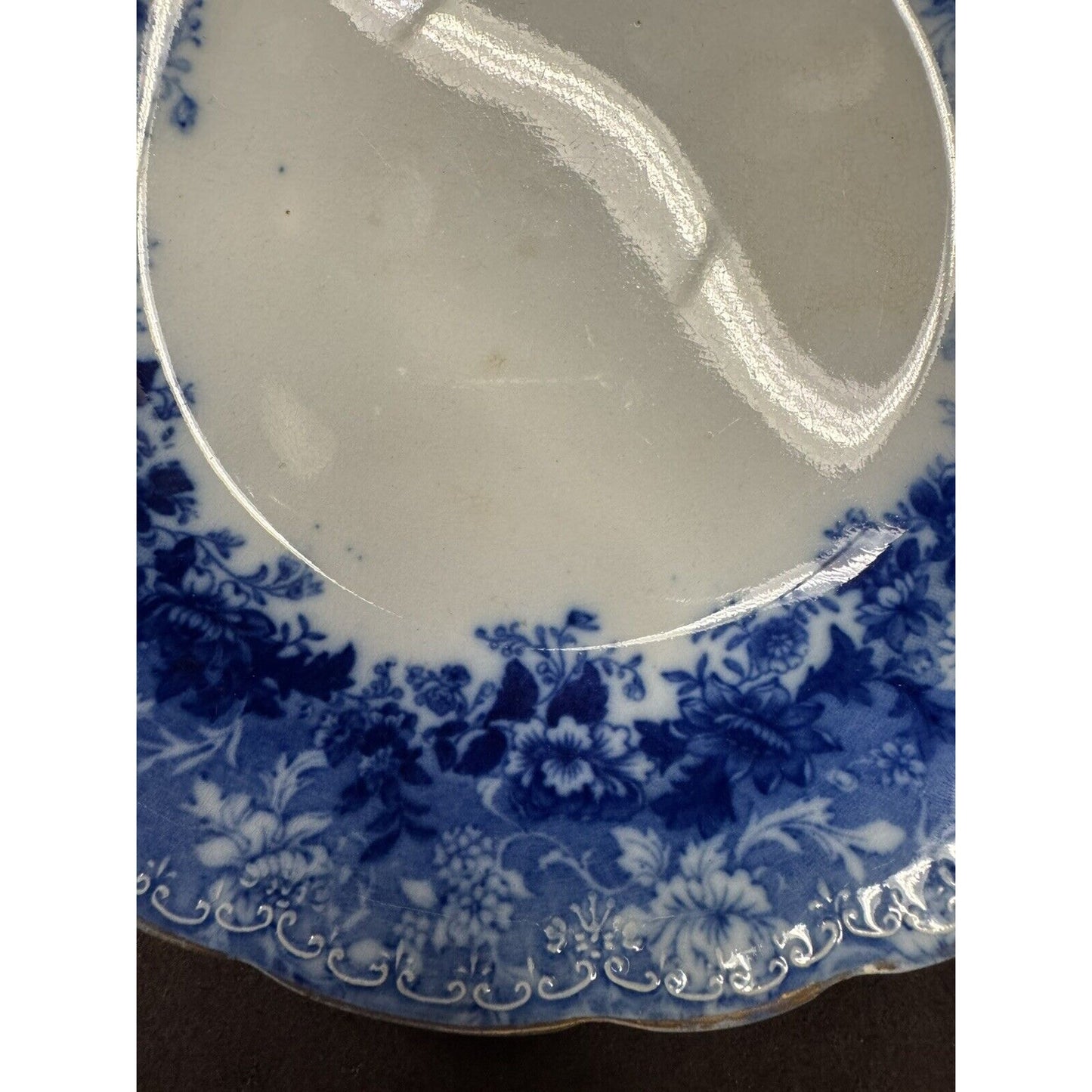 Antique Flow Blue Dundee By Ridgeway 7.5” Bowl