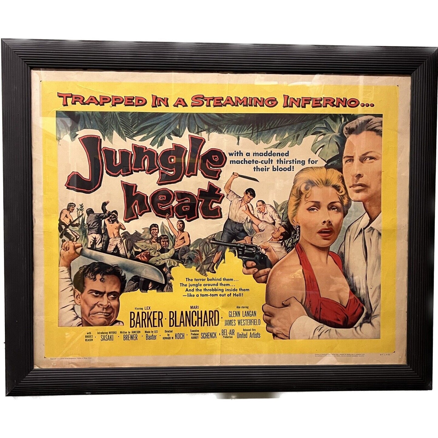 Vintage Movie Poster Jungle Heat 1957 Framed Authentic 1950s Hollywood