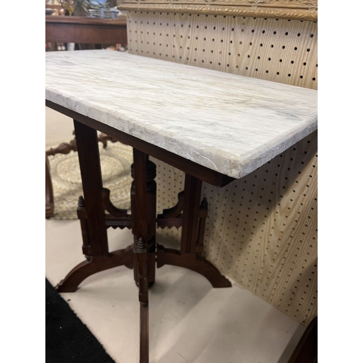 Antique Eastlake Style Victorian Marble Top Parlor Table