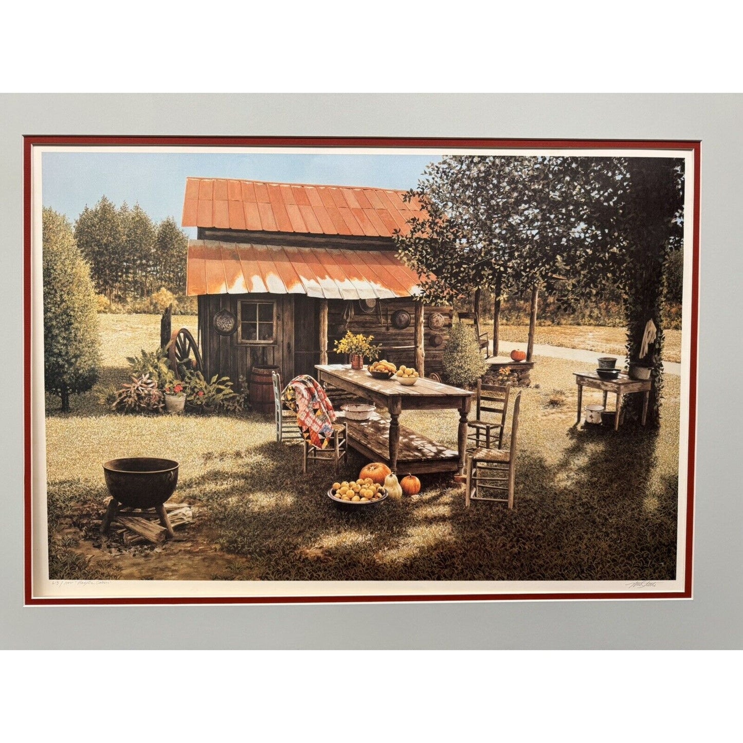 Hazel’s Cabin Limited Edition Print By Mel Steele 613/1000 Framed And Matted