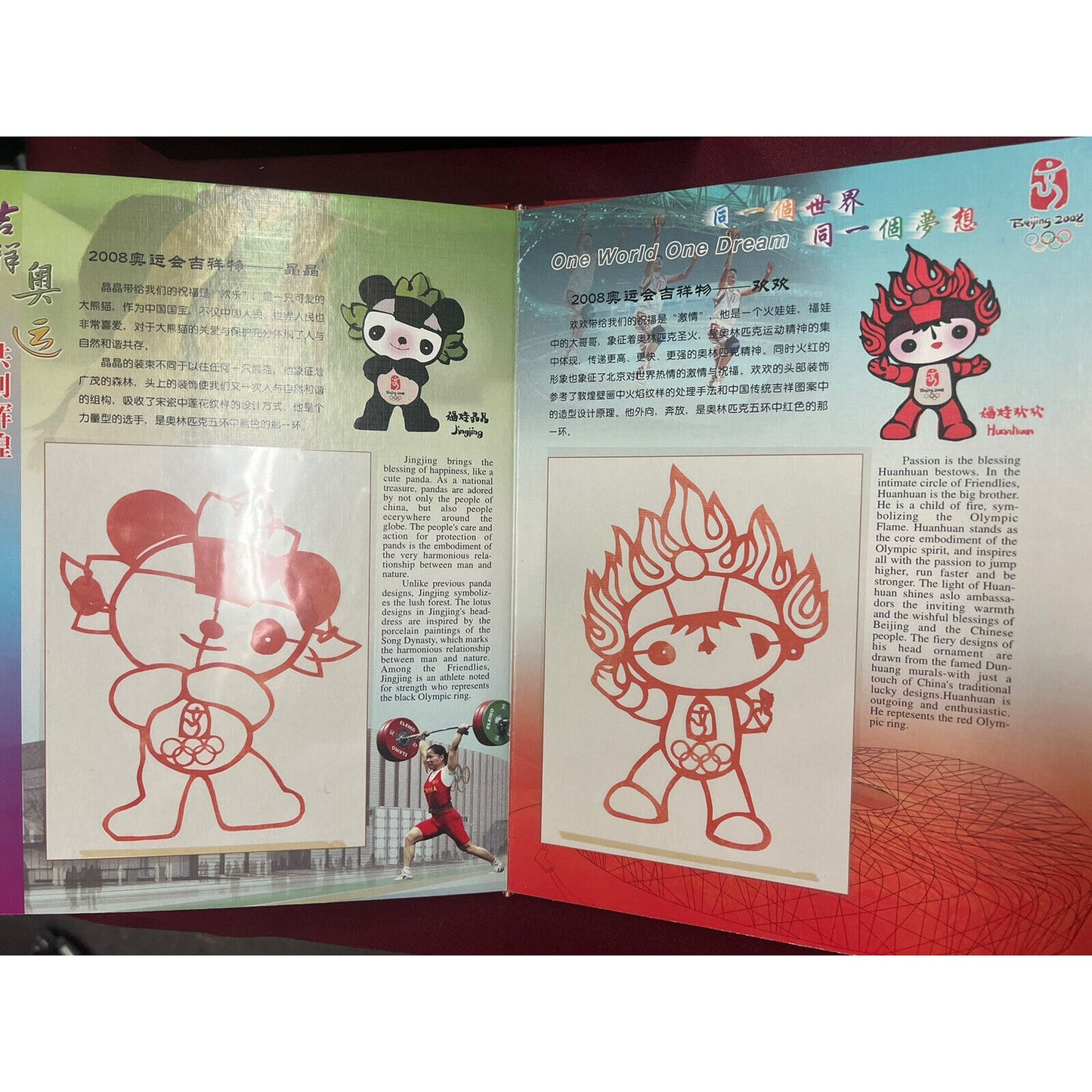 2008 Beijing China 29th Olymic Games Mascots Souvenir Emblem Collection Book