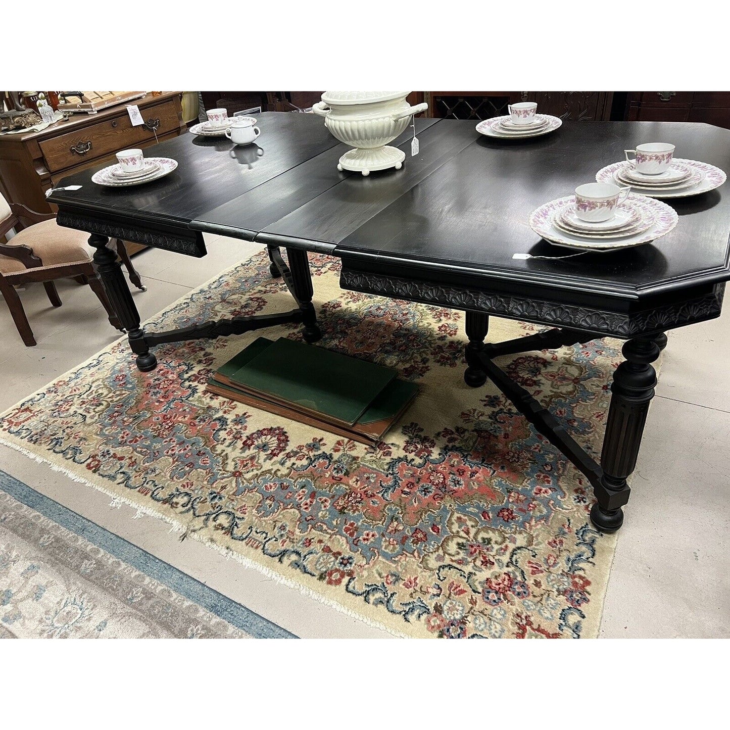 Antique Heavy Carved Dining Table