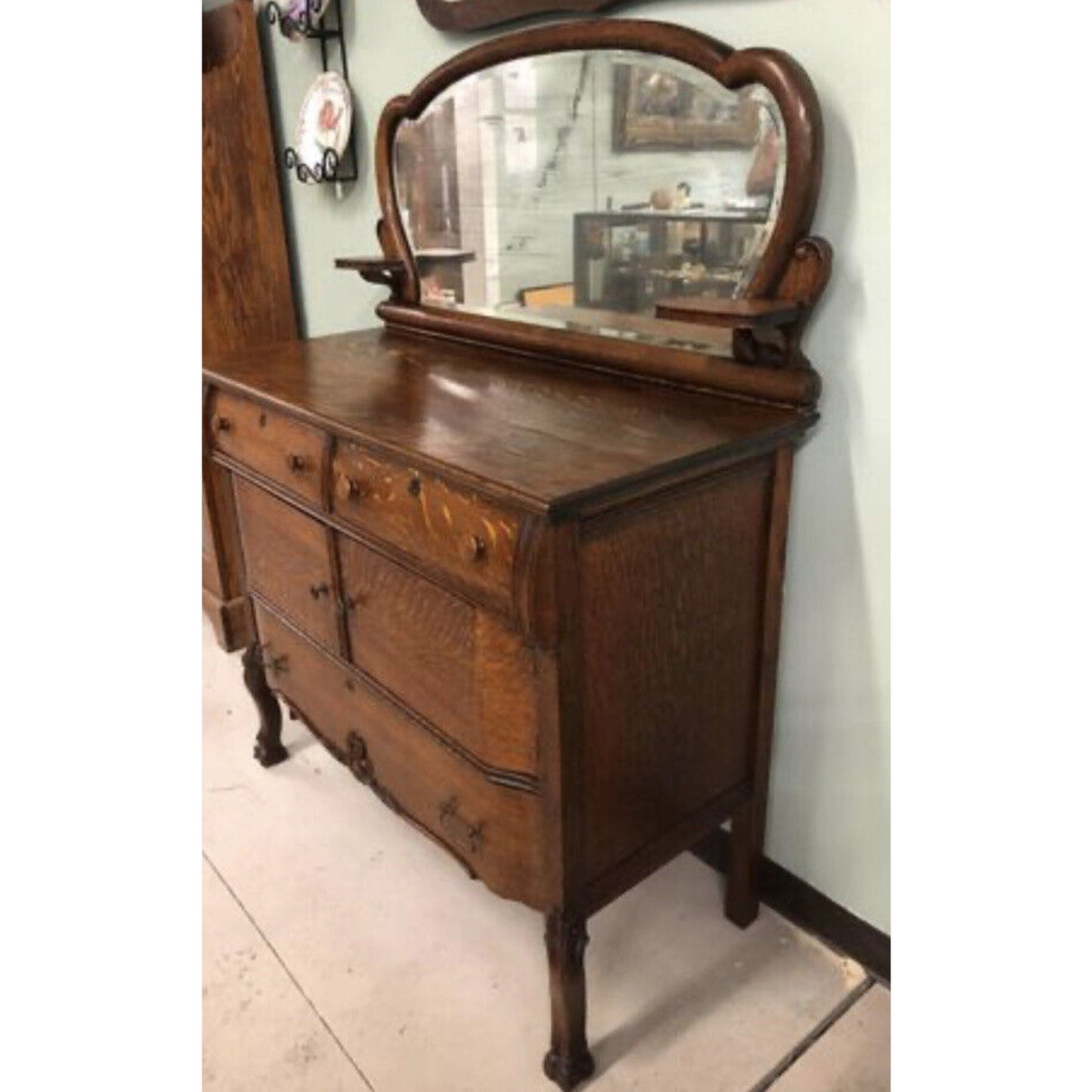 Victorian Server with Beveled Mirror