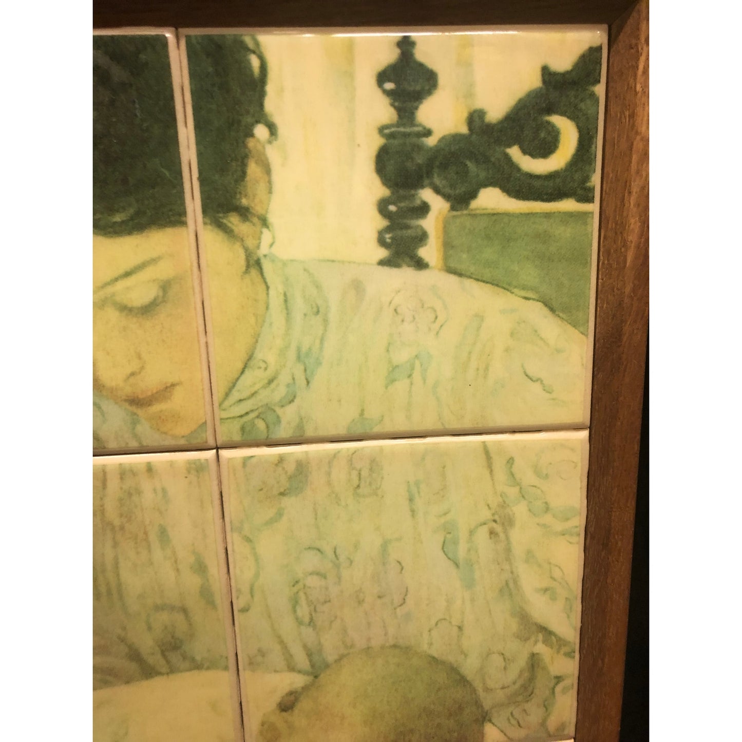 Vintage tile  Framed art- 7 ages of childhood jessie Wilcox Smith