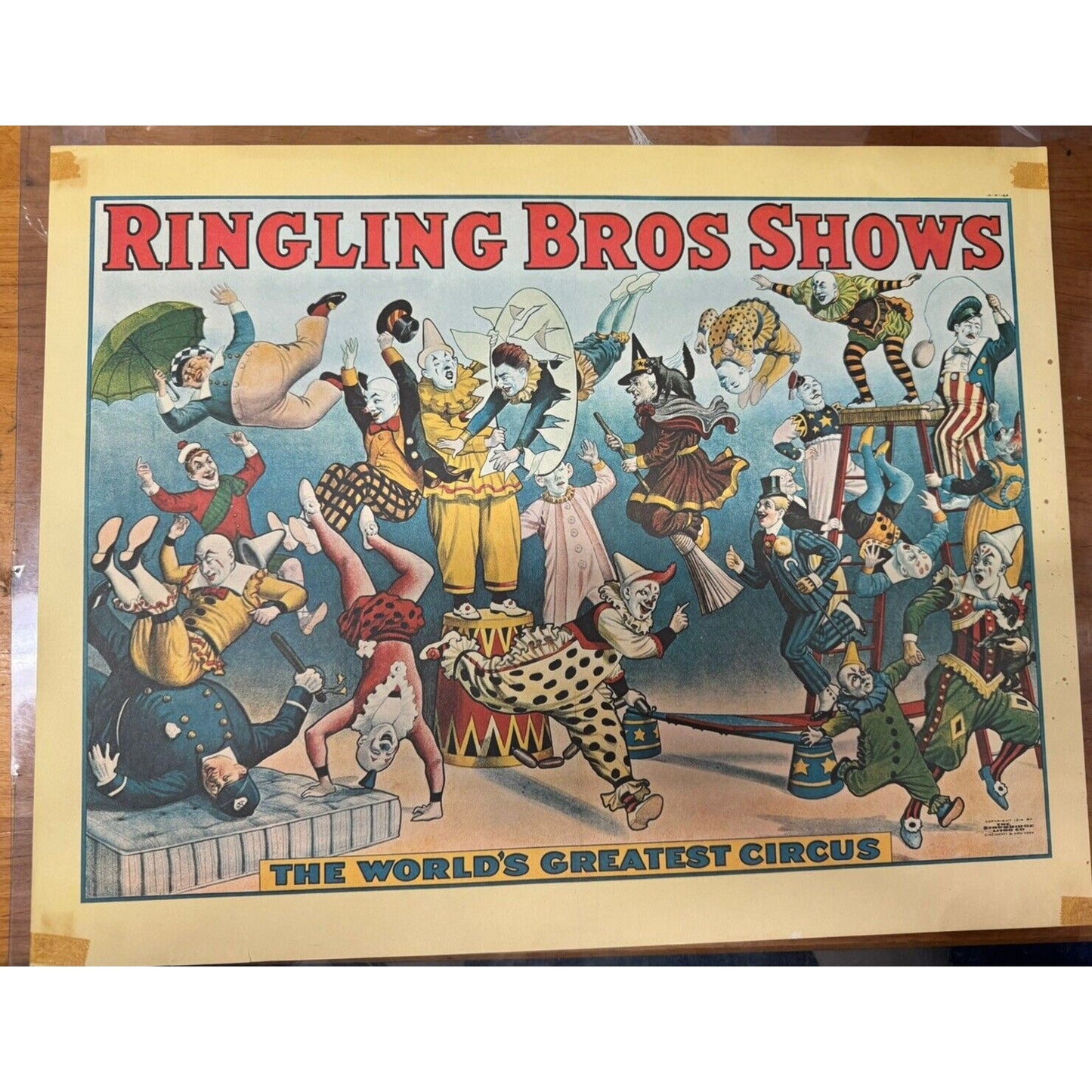 1914 Original Flyer The Ringling Bros Shows The World’s Greatest Circus Litho