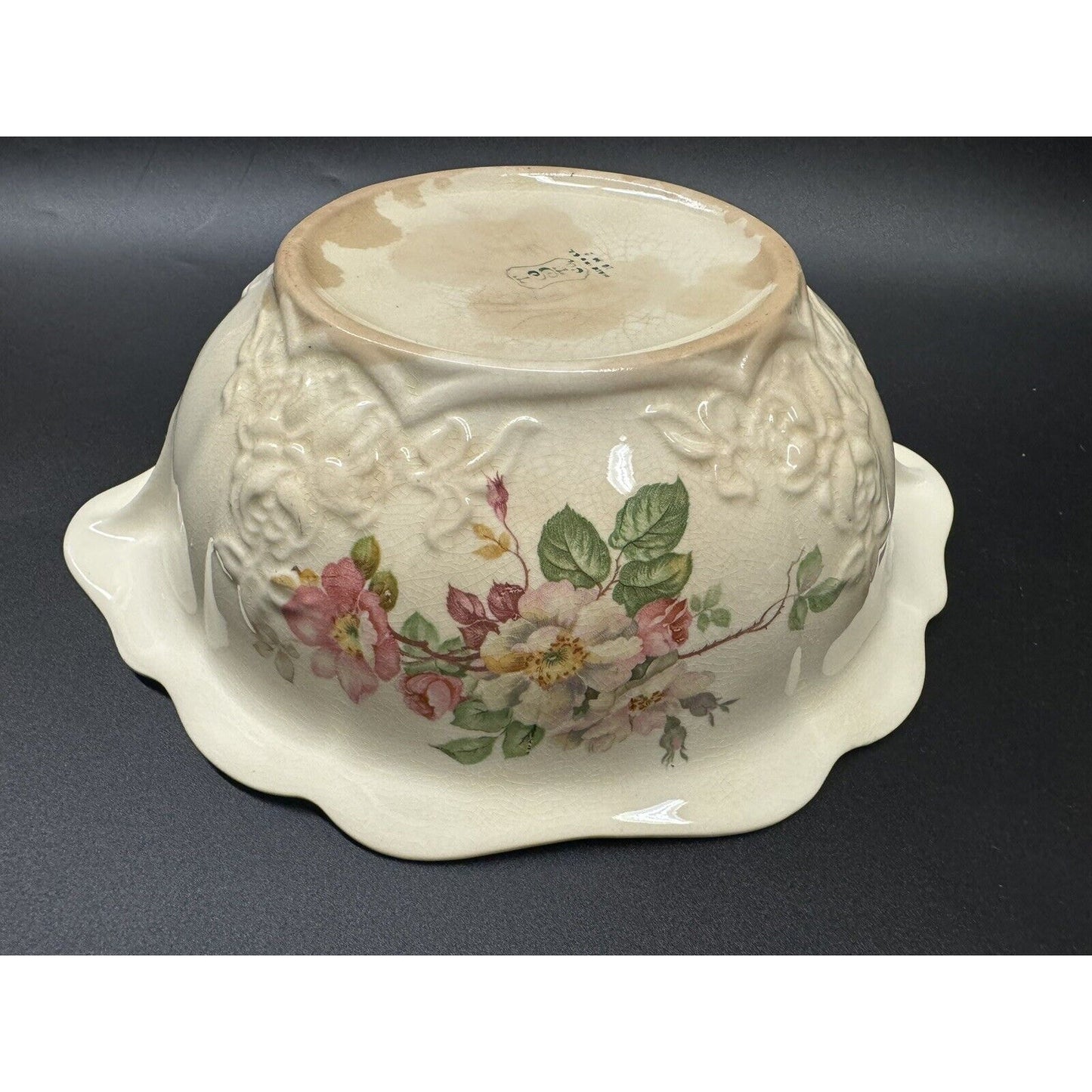 Vintage Taylor Smith Taylor China Covered Bowl With Lid Pink Flowers