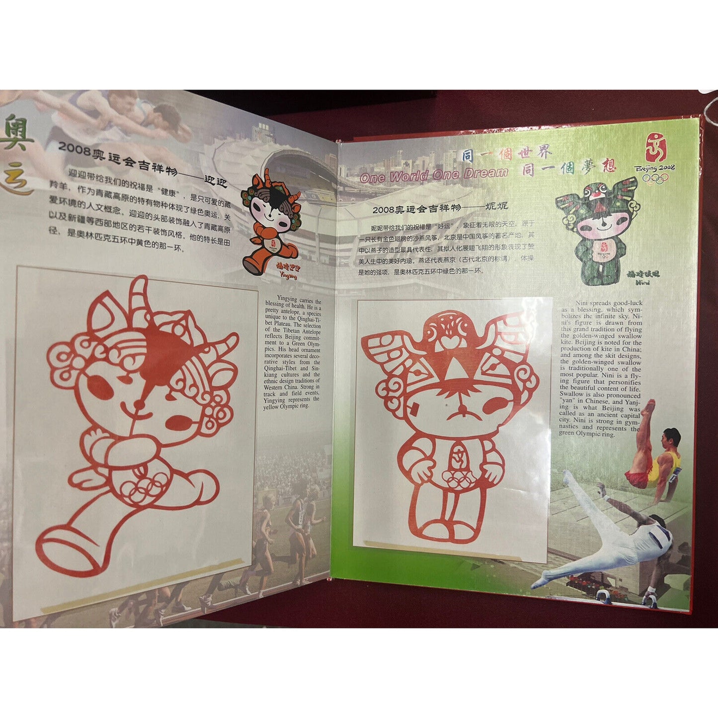 2008 Beijing China 29th Olymic Games Mascots Souvenir Emblem Collection Book