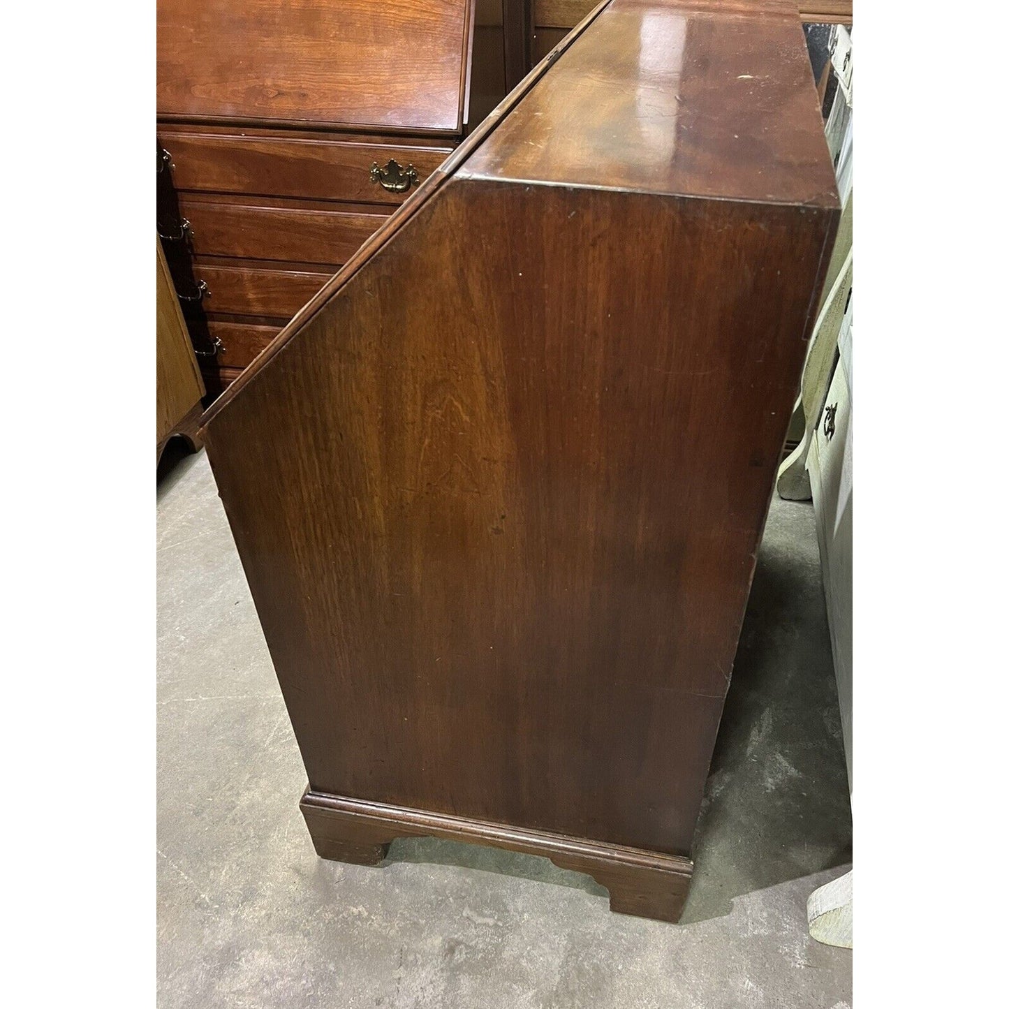 Antique Slant Front/ Drop Front Mahogany Desk. English 4 Drawer.