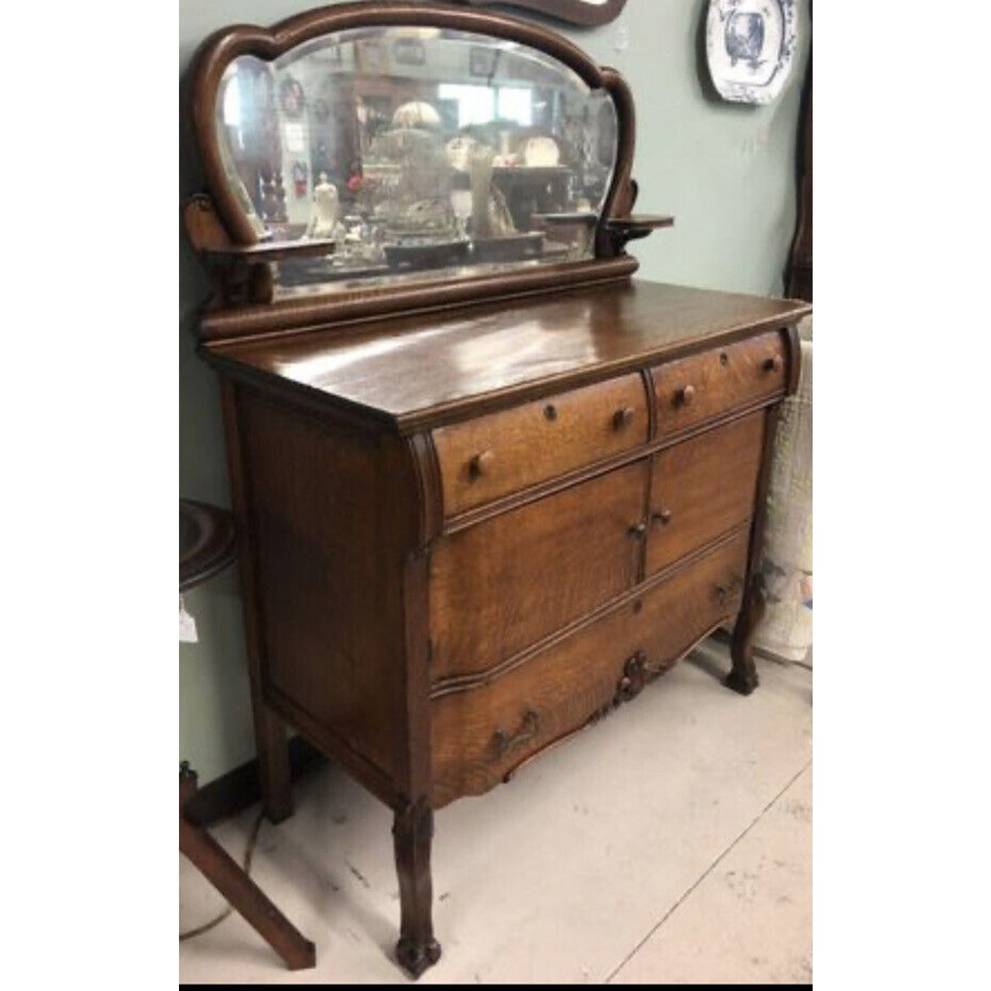 Victorian Server with Beveled Mirror