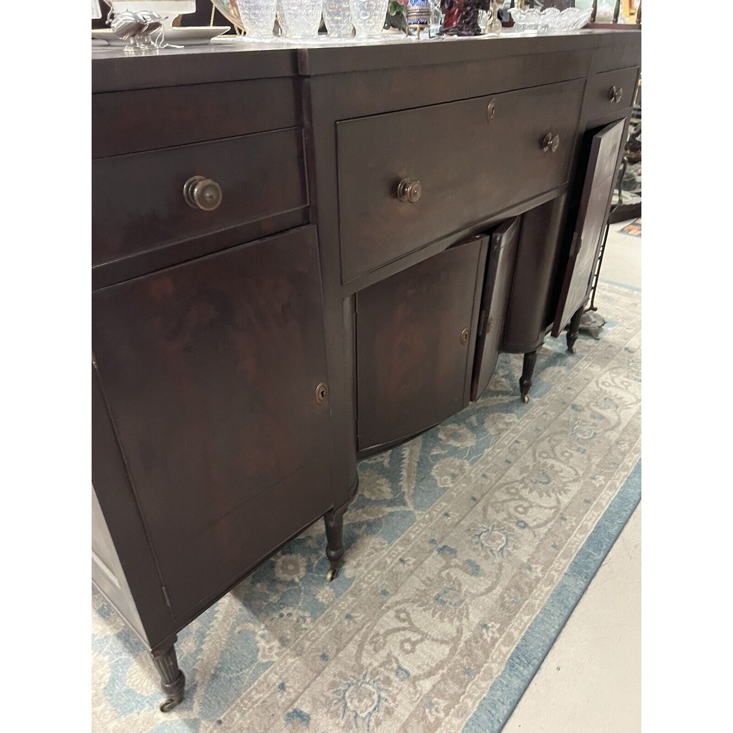 1850s Cherry Sheridan Sideboard Buffet With Butler Desk Unique Piece