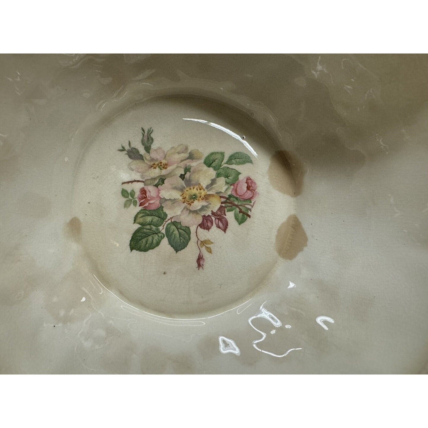 Vintage Taylor Smith Taylor China Covered Bowl With Lid Pink Flowers