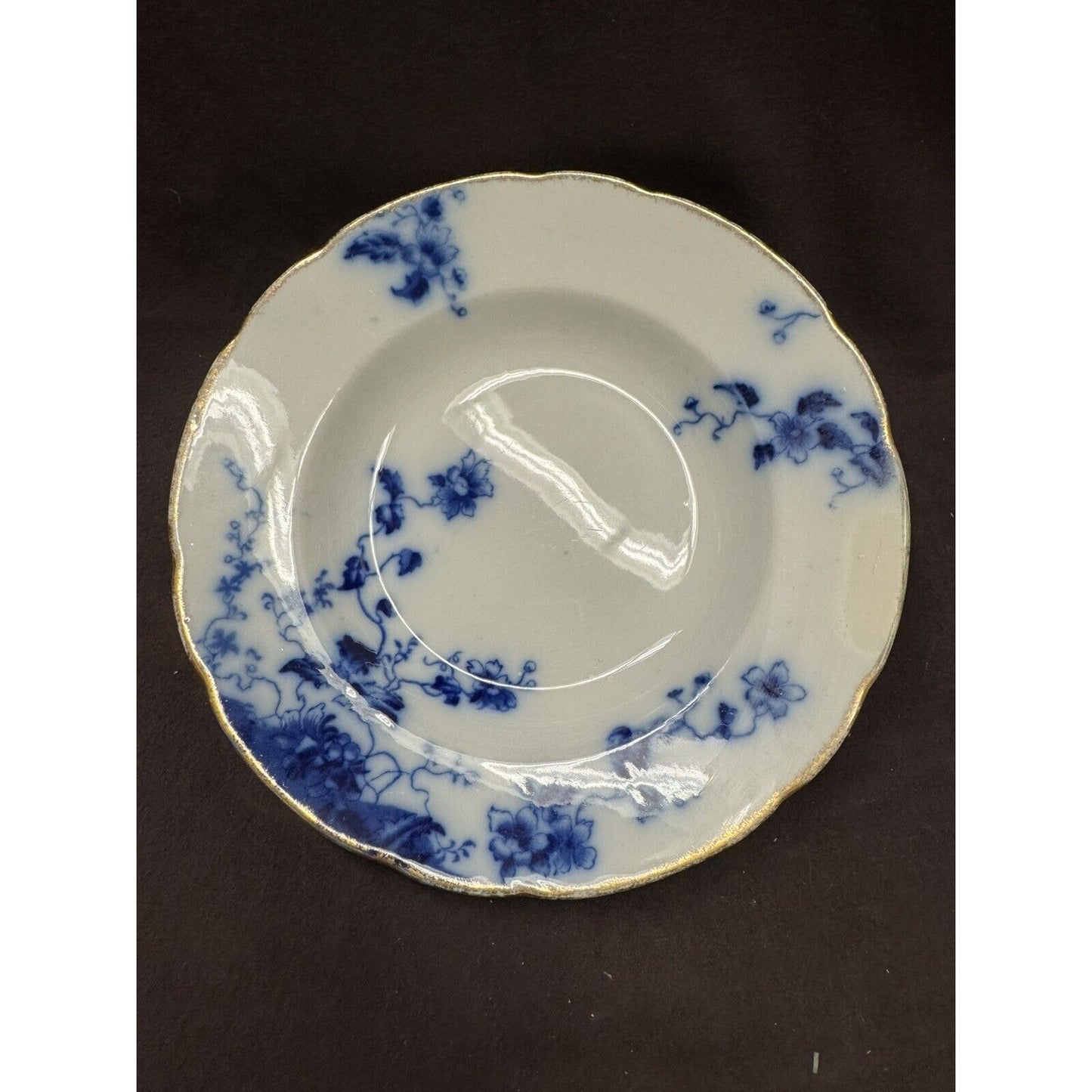 Antique Duchess Flow Blue By Grindley Lg. Rim Soup Bowl Scalloped