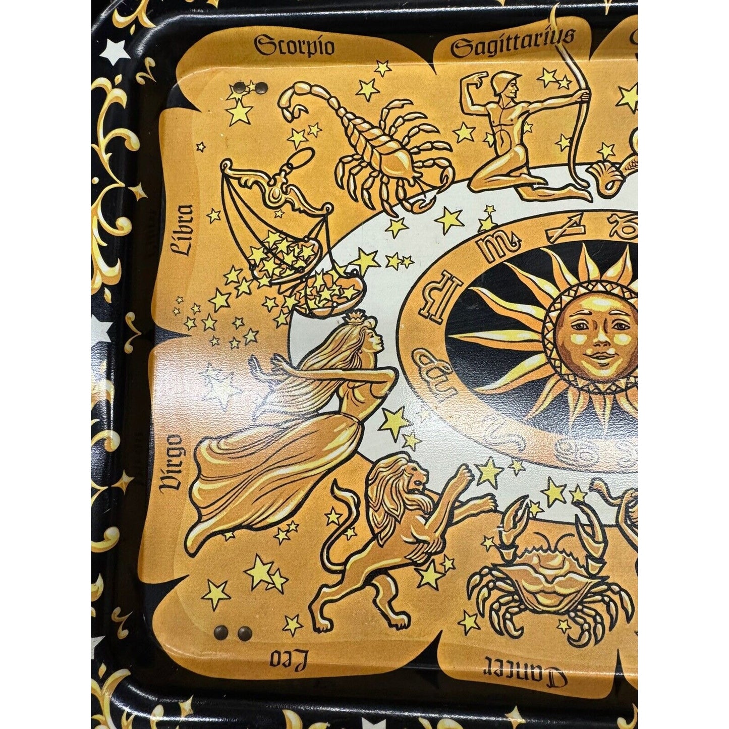 Vintage 1970s Zodiac Horoscope Metal Lap TV Tray