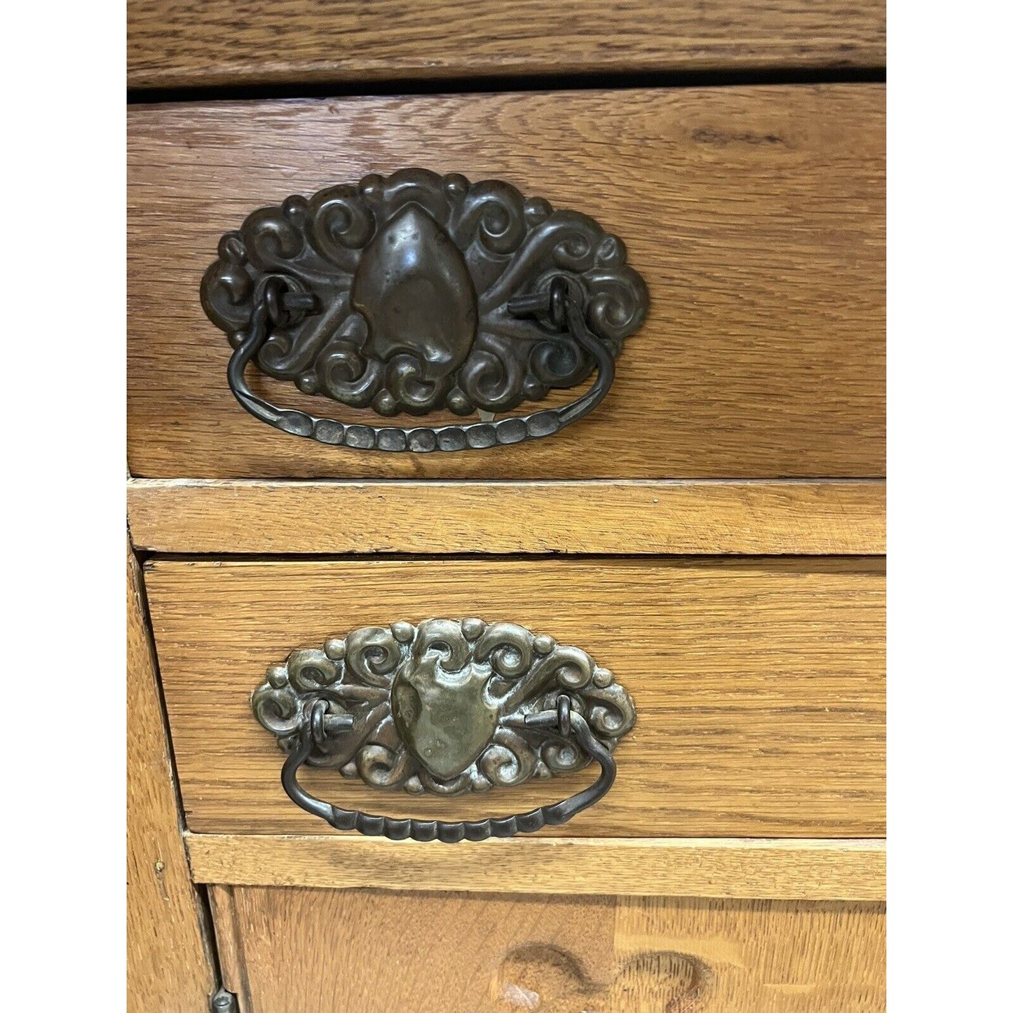 Antique Wash Stand w/2 Drawers, Lower Cabinet And Carved Doors