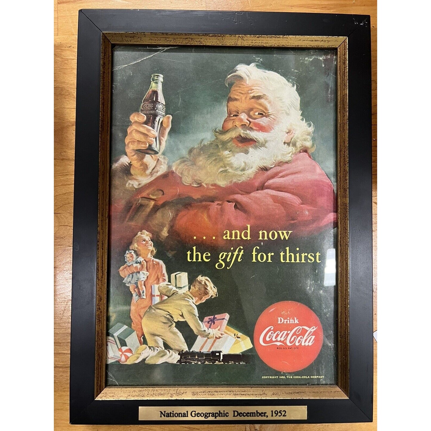 Vintage National Geographic Holiday Advertising print for Coca Cola 1952