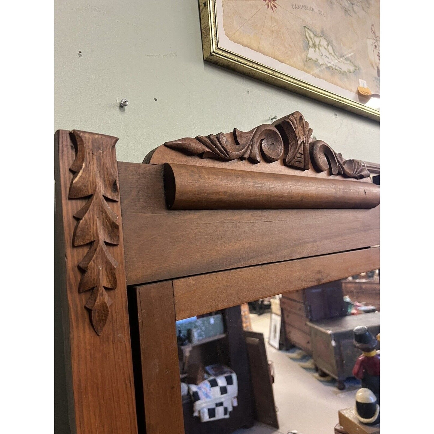 Antique 3 Drawer Dresser With Mirror