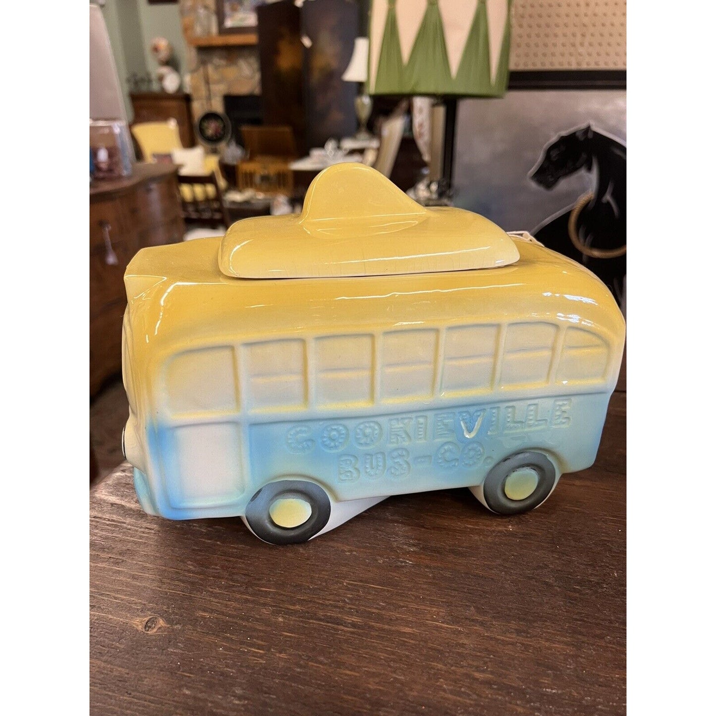 RARE Vintage 1950s Cookieville Bus Co. Cookie Jar Cardinal USA