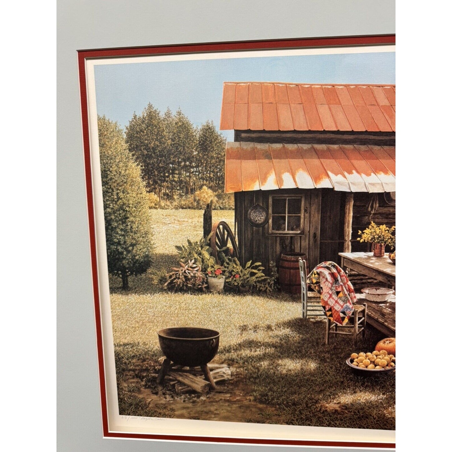 Hazel’s Cabin Limited Edition Print By Mel Steele 613/1000 Framed And Matted