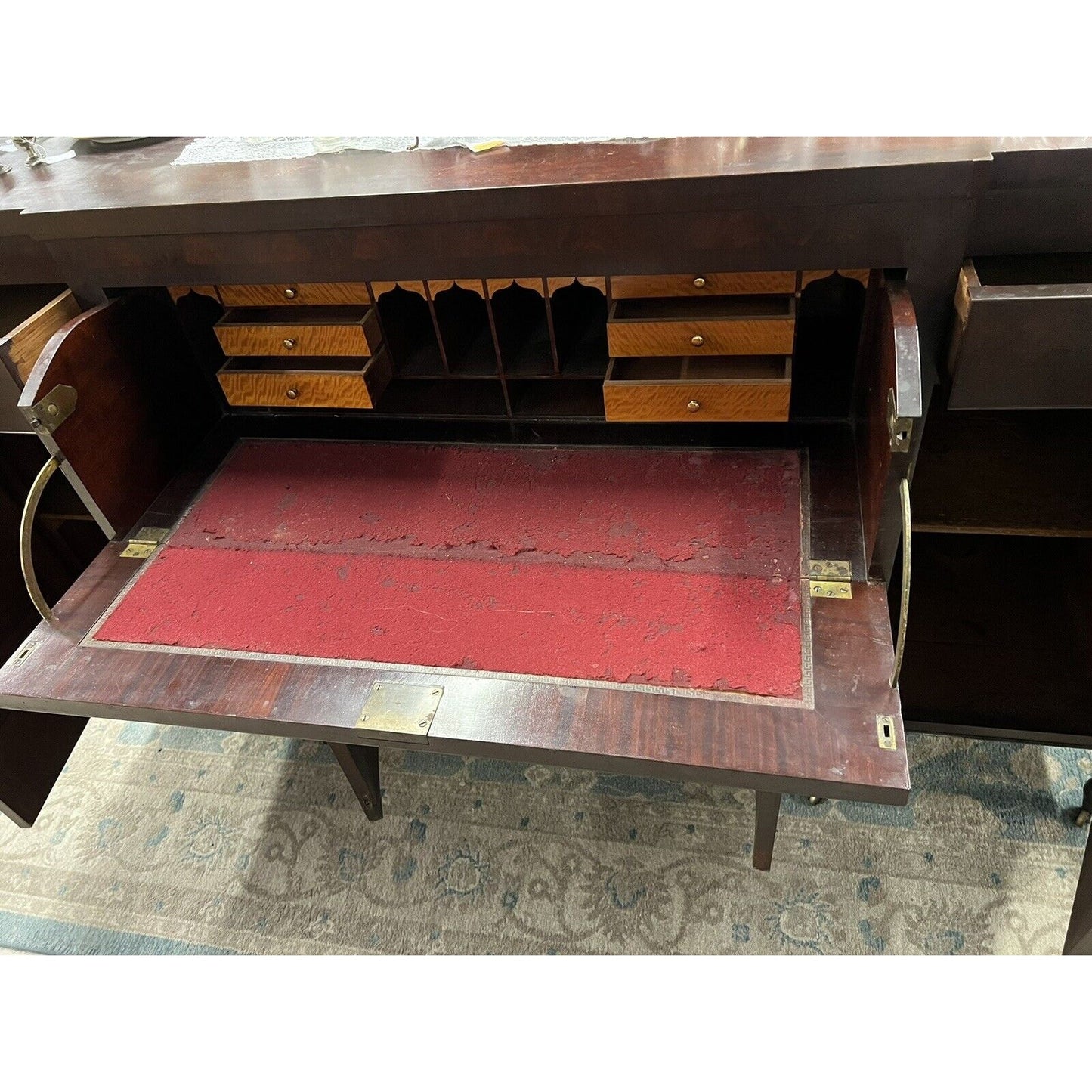 1850s Cherry Sheridan Sideboard Buffet With Butler Desk Unique Piece