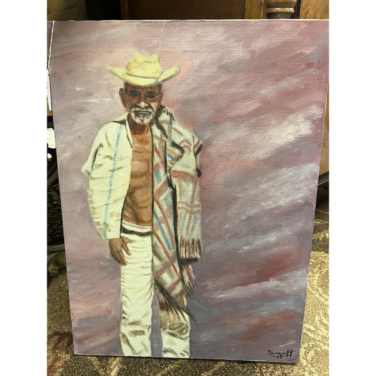 Original Vintage Artwork Of Cowboy