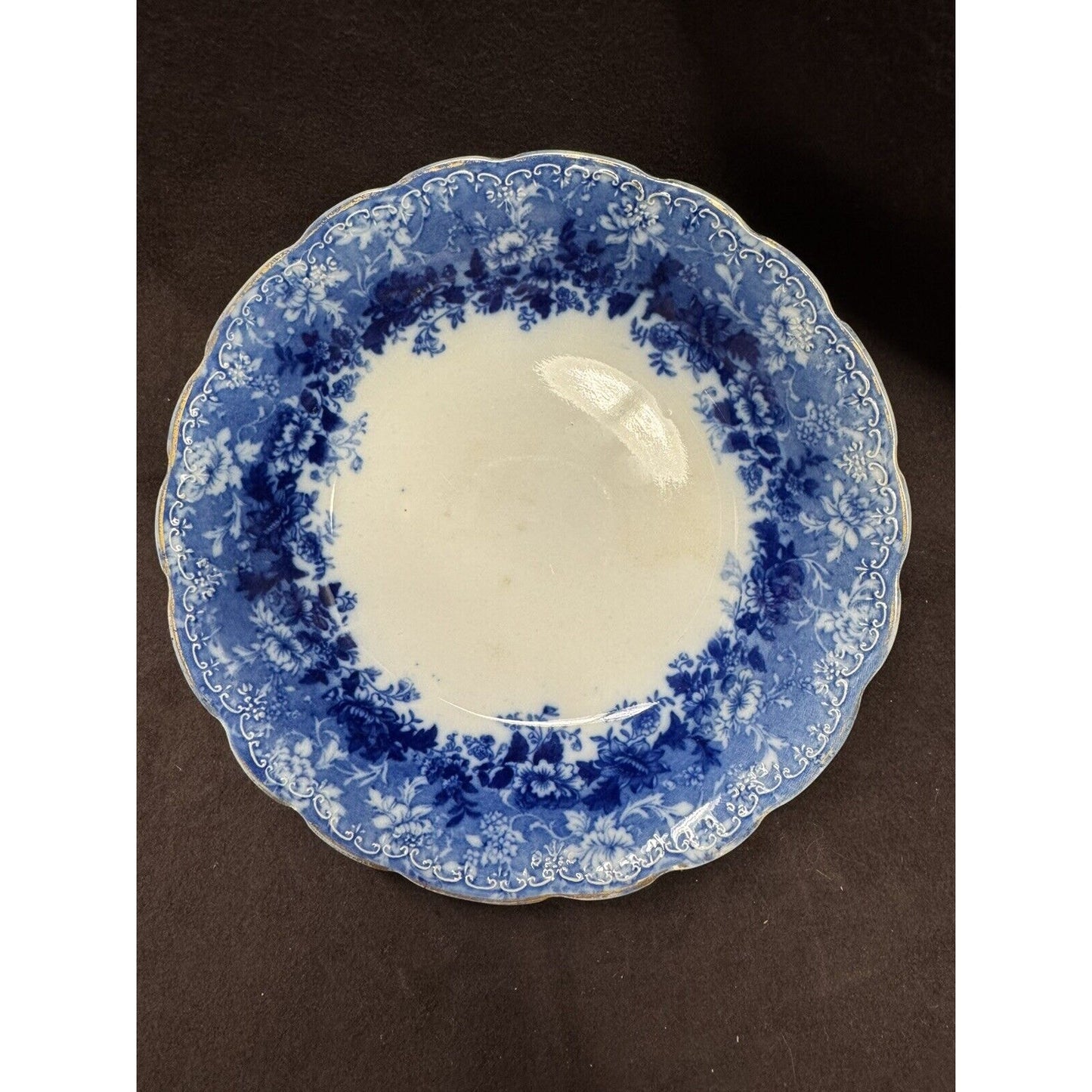 Antique Flow Blue Dundee By Ridgeway 7.5” Bowl