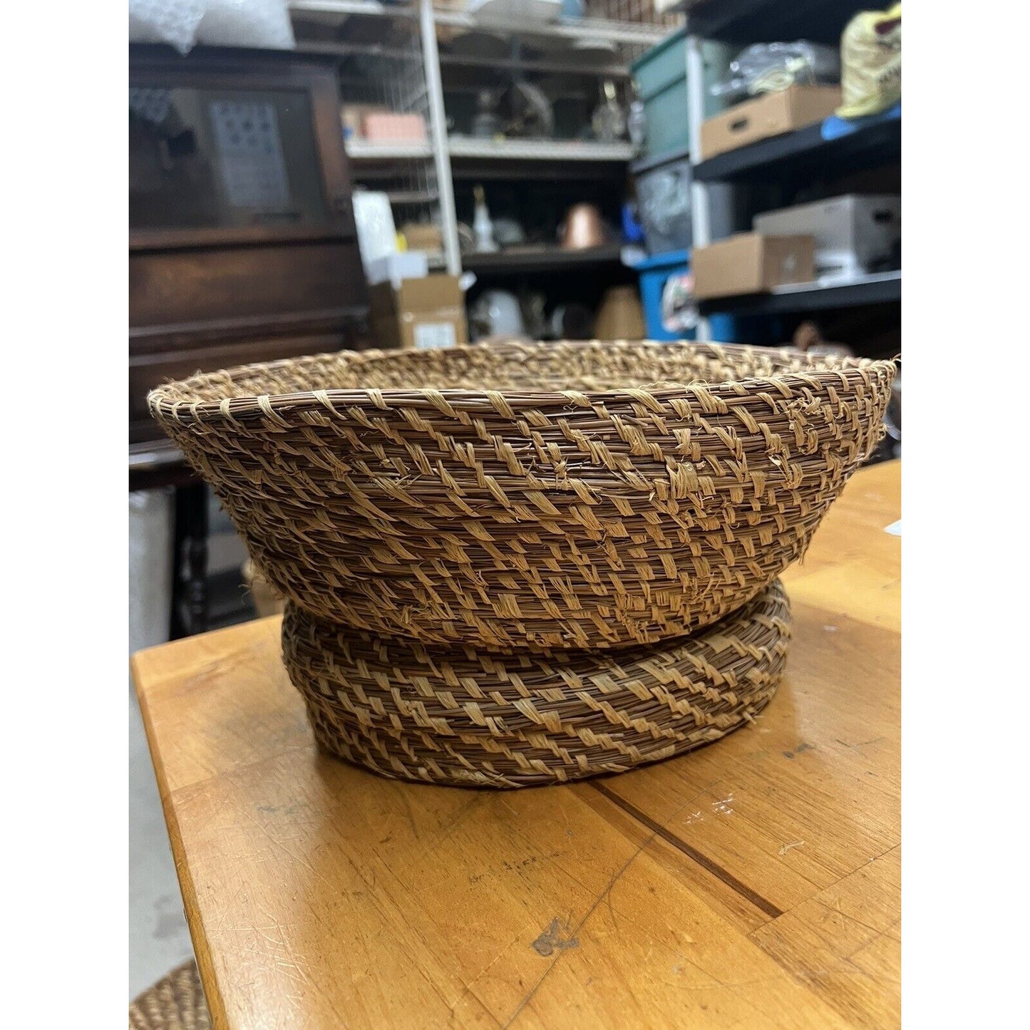 Antique Native American Folk Art Long Pine Needle Basket Lot